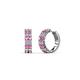 1 - Candice 1.70 mm Petite Pink Sapphire and Diamond Double Row Hoop Earrings 