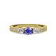 Ayaka Tanzanite and Diamond Three Stone Engagement Ring 