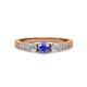 2 - Ayaka Tanzanite and Diamond Three Stone Engagement Ring 