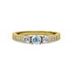 Ayaka Aquamarine and Diamond Three Stone Engagement Ring 