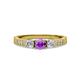 2 - Ayaka Amethyst and Diamond Three Stone Engagement Ring 