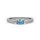 2 - Ayaka Blue Topaz and Diamond Three Stone Engagement Ring 