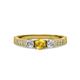 2 - Ayaka Citrine and Diamond Three Stone Engagement Ring 