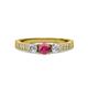 2 - Ayaka Rhodolite Garnet and Diamond Three Stone Engagement Ring 