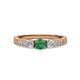 2 - Ayaka Emerald and Diamond Three Stone Engagement Ring 