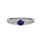 2 - Ayaka Blue Sapphire and Diamond Three Stone Engagement Ring 