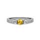 2 - Ayaka Citrine and Diamond Three Stone Engagement Ring 