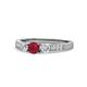 1 - Ayaka Ruby and Diamond Three Stone Engagement Ring 
