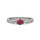 2 - Ayaka Ruby and Diamond Three Stone Engagement Ring 