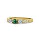 1 - Ayaka Diamond and Lab Created Alexandrite Three Stone Engagement Ring 
