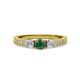 2 - Ayaka Diamond and Lab Created Alexandrite Three Stone Engagement Ring 