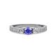 2 - Ayaka Tanzanite and Diamond Three Stone Engagement Ring 