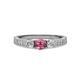 2 - Ayaka Pink Tourmaline and Diamond Three Stone Engagement Ring 