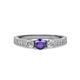 2 - Ayaka Iolite and Diamond Three Stone Engagement Ring 