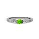 2 - Ayaka Peridot and Diamond Three Stone Engagement Ring 