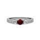 2 - Ayaka Red Garnet and Diamond Three Stone Engagement Ring 