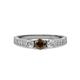 2 - Ayaka Smoky Quartz and Diamond Three Stone Engagement Ring 