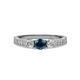 2 - Ayaka Blue and White Diamond Three Stone Engagement Ring 