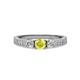 2 - Ayaka Yellow and White Diamond Three Stone Engagement Ring 