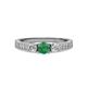 2 - Ayaka Emerald and Diamond Three Stone Engagement Ring 