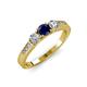 3 - Ayaka Blue Sapphire and Diamond Three Stone Engagement Ring 