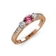 3 - Ayaka Pink Tourmaline and Diamond Three Stone Engagement Ring 
