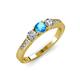 Ayaka Blue Topaz and Diamond Three Stone Engagement Ring 