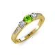 3 - Ayaka Peridot and Diamond Three Stone Engagement Ring 