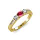 3 - Ayaka Rhodolite Garnet and Diamond Three Stone Engagement Ring 