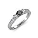 3 - Ayaka Black and White Diamond Three Stone Engagement Ring 