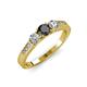 Ayaka Black and White Diamond Three Stone Engagement Ring 