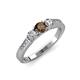 3 - Ayaka Smoky Quartz and Diamond Three Stone Engagement Ring 