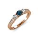3 - Ayaka Blue and White Diamond Three Stone Engagement Ring 