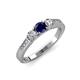3 - Ayaka Blue Sapphire and Diamond Three Stone Engagement Ring 