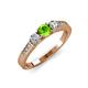 3 - Ayaka Peridot and Diamond Three Stone Engagement Ring 