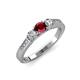 3 - Ayaka Ruby and Diamond Three Stone Engagement Ring 