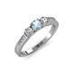 3 - Ayaka Aquamarine and Diamond Three Stone Engagement Ring 
