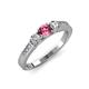 3 - Ayaka Pink Tourmaline and Diamond Three Stone Engagement Ring 