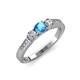 3 - Ayaka Blue Topaz and Diamond Three Stone Engagement Ring 