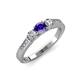 3 - Ayaka Iolite and Diamond Three Stone Engagement Ring 