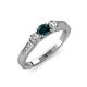 3 - Ayaka London Blue Topaz and Diamond Three Stone Engagement Ring 
