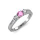 3 - Ayaka Pink Sapphire and Diamond Three Stone Engagement Ring 