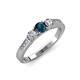 3 - Ayaka Blue and White Diamond Three Stone Engagement Ring 
