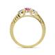 4 - Ayaka Pink Sapphire and Diamond Three Stone Engagement Ring 