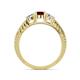 4 - Ayaka Red Garnet and Diamond Three Stone Engagement Ring 
