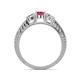 4 - Ayaka Rhodolite Garnet and Diamond Three Stone Engagement Ring 