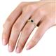 Ayaka London Blue Topaz and Diamond Three Stone Engagement Ring 