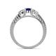 4 - Ayaka Blue Sapphire and Diamond Three Stone Engagement Ring 