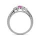 4 - Ayaka Pink Sapphire and Diamond Three Stone Engagement Ring 
