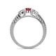 4 - Ayaka Ruby and Diamond Three Stone Engagement Ring 